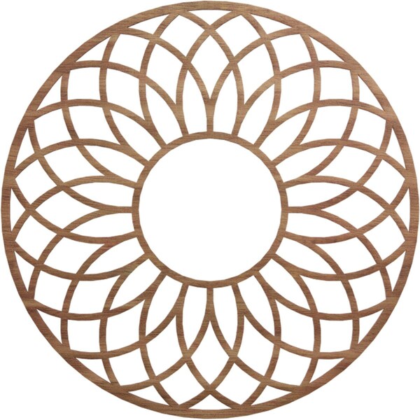 Ekena Millwork Cannes Wood Fretwork Pierced Ceiling Medallion, Walnut, 30"OD x 10 1/4"ID x 3/8"T CMWP30X30X0375CNWA - main